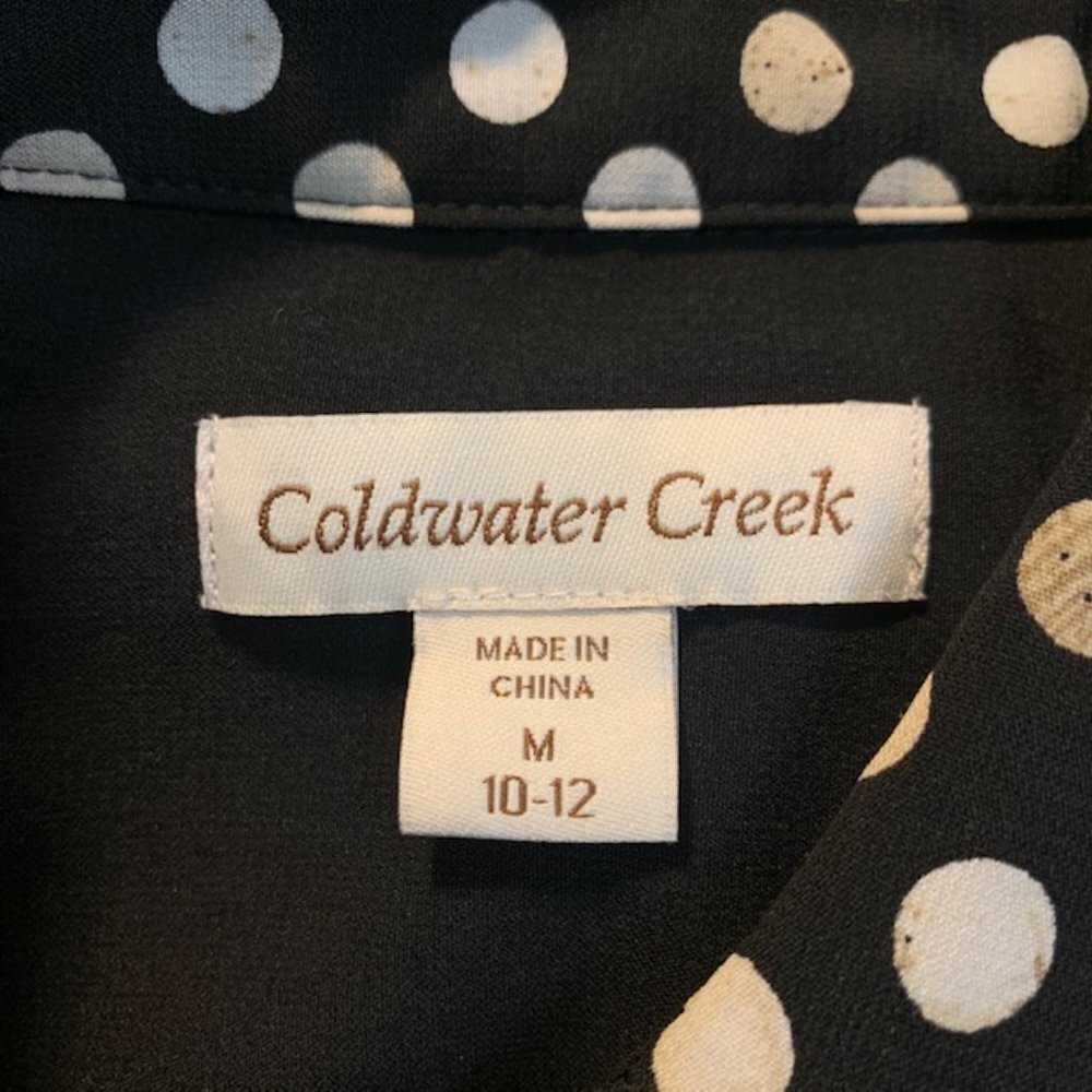 Coldwater Creek Polka Dot Blouse Size M - Picture 11 of 11